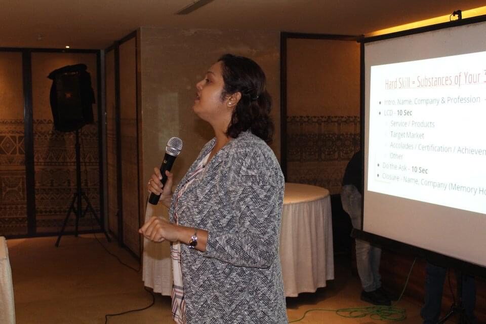 Sudakshina delivering a keynote presentation